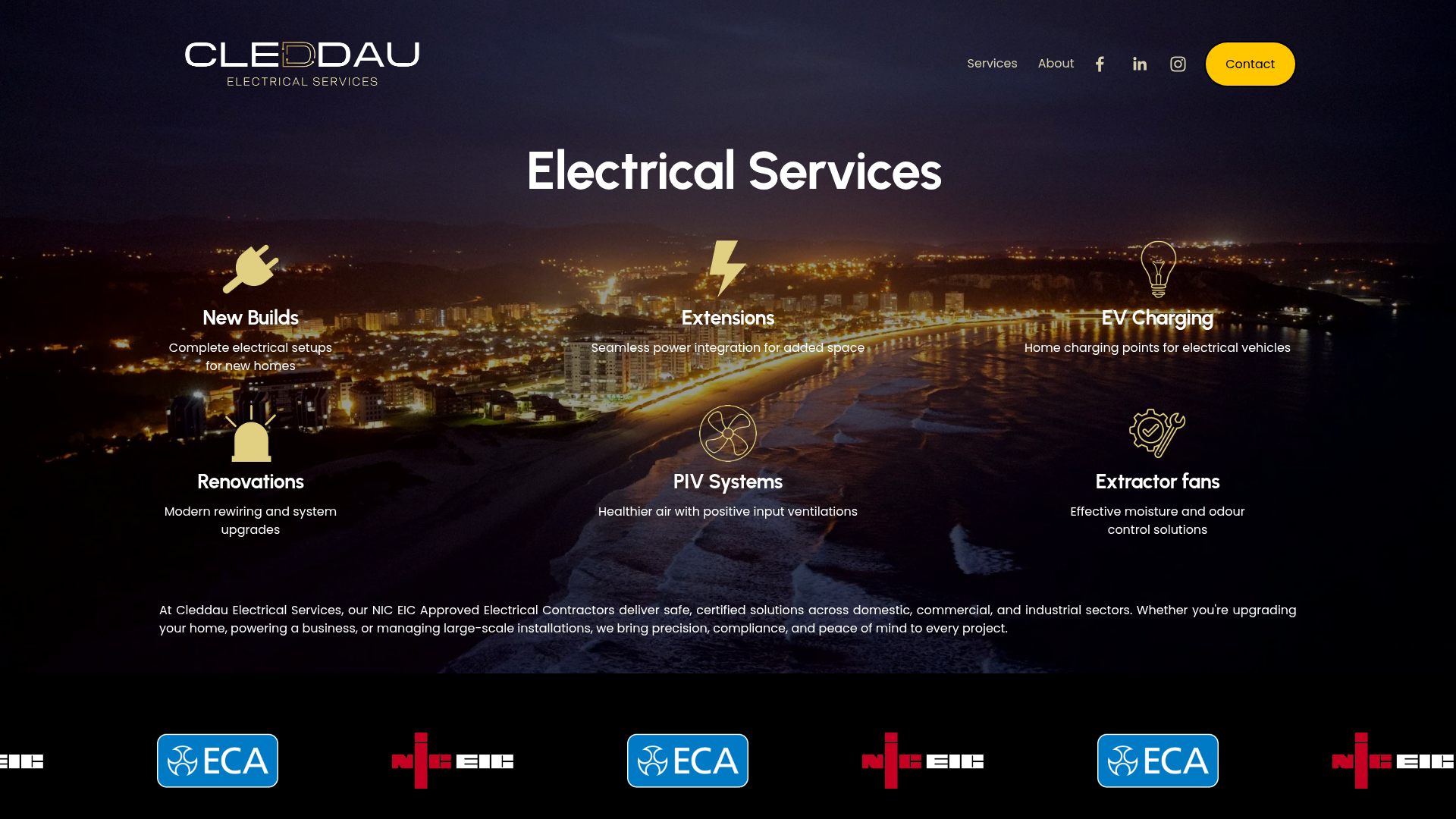 Cleddau Electrical website preview